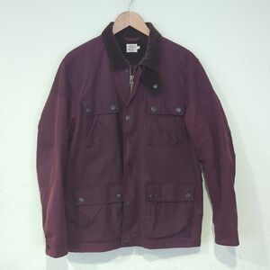 Faherty Mens Burgundy Waxed Cotton Jacket